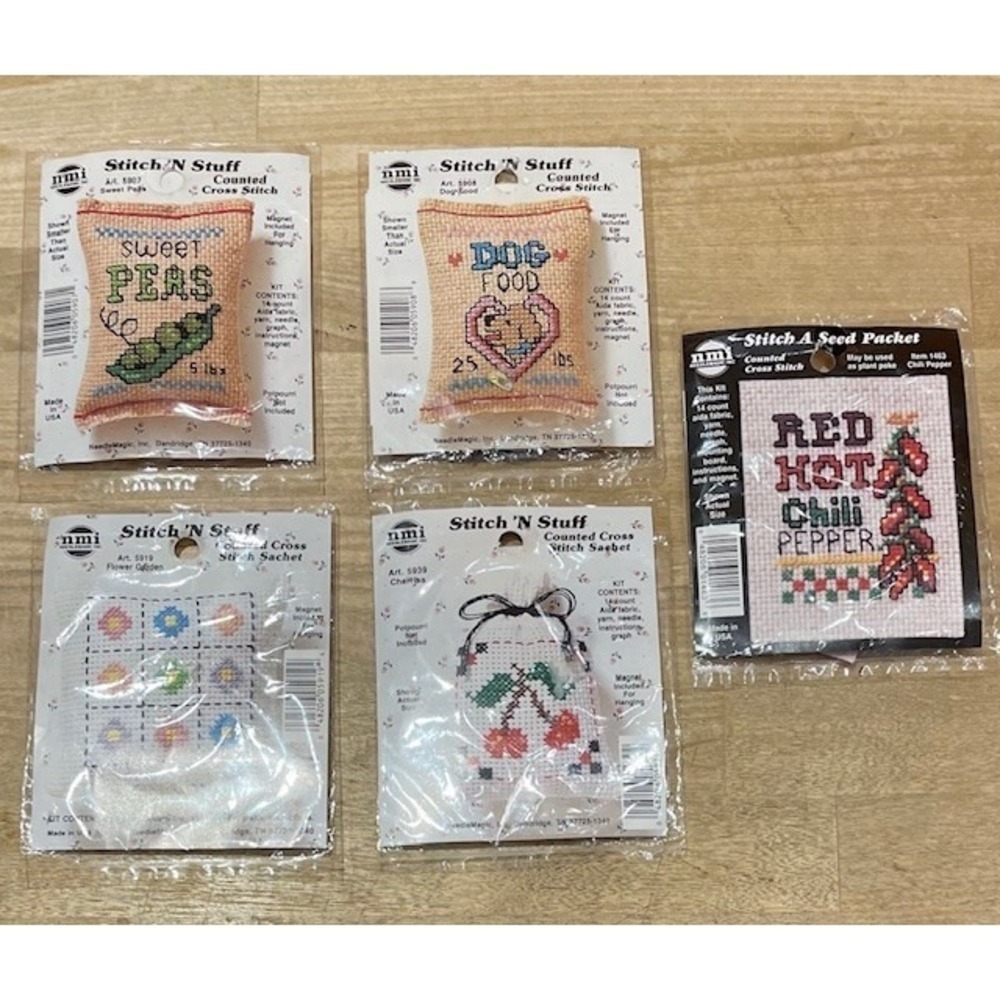 NMI Stitch 'N STUFF Counted Cross Stitch Lot of 5 Kits NIP